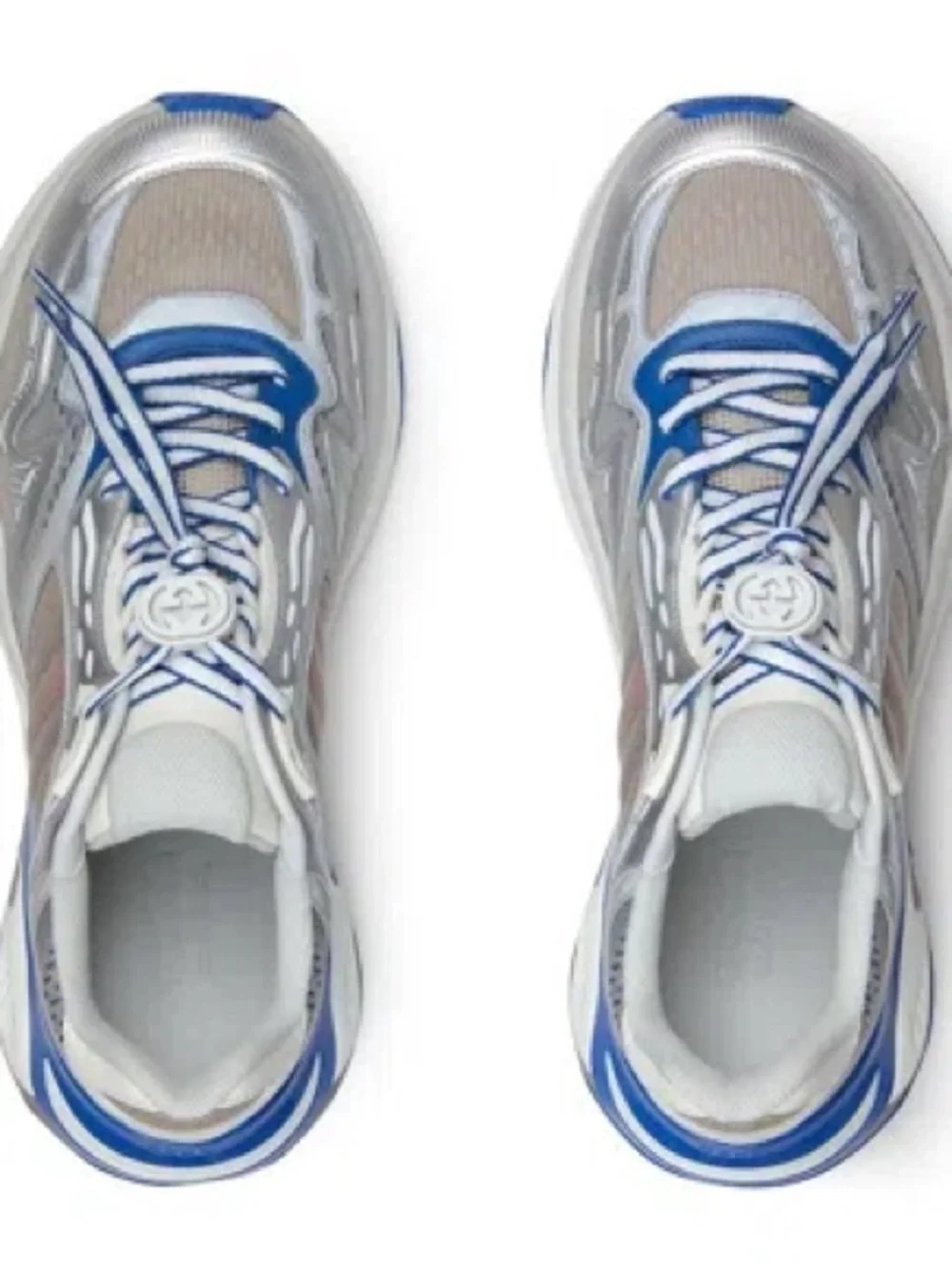 Gucci Silver and Blue Men's Running Sneakers